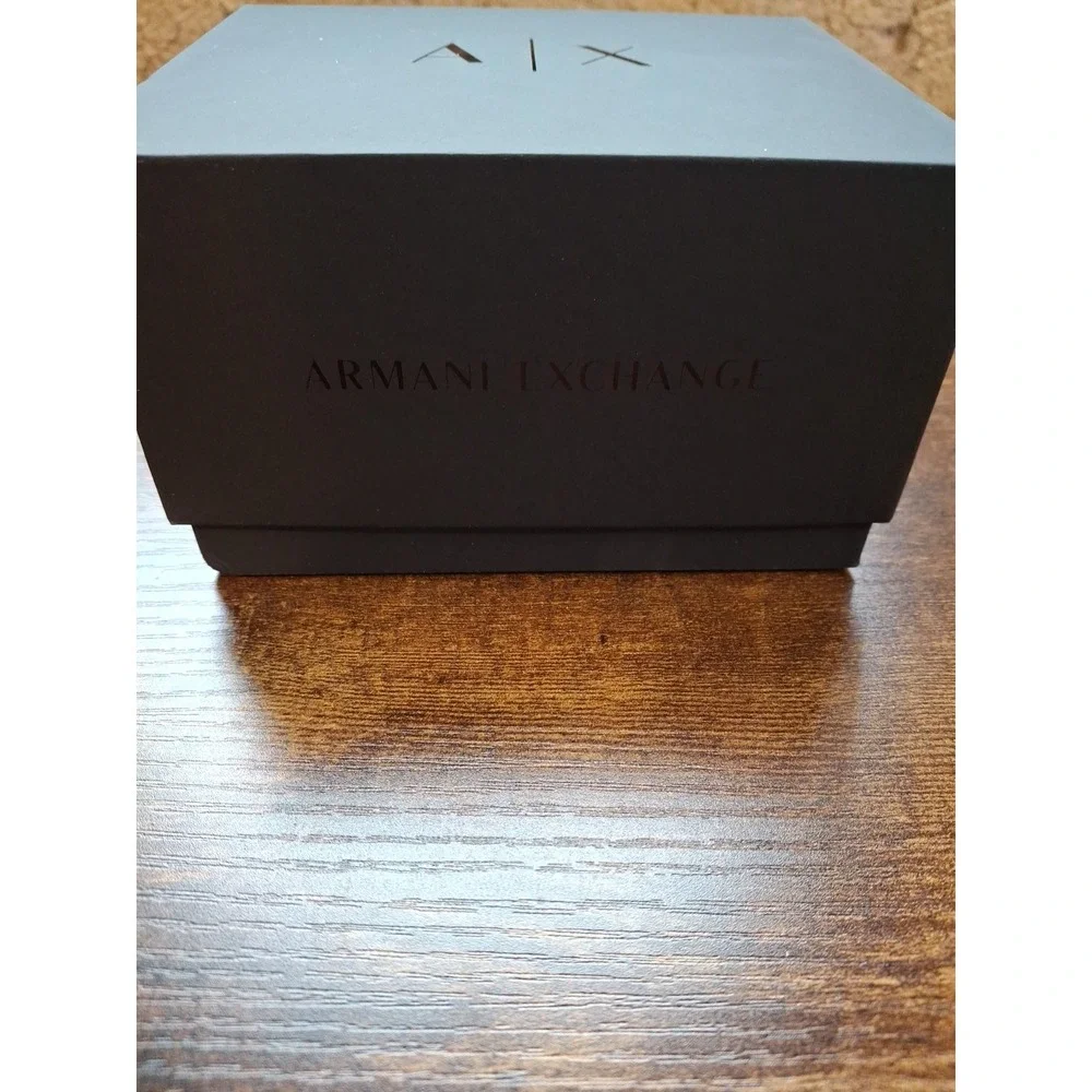 Armani Exchange Men's Watch Outerbanks Chrono Silicone Black/Gold, AX7105, New